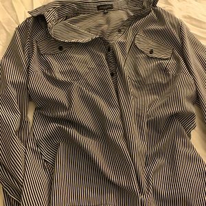 Black Stripped Collard Shirt